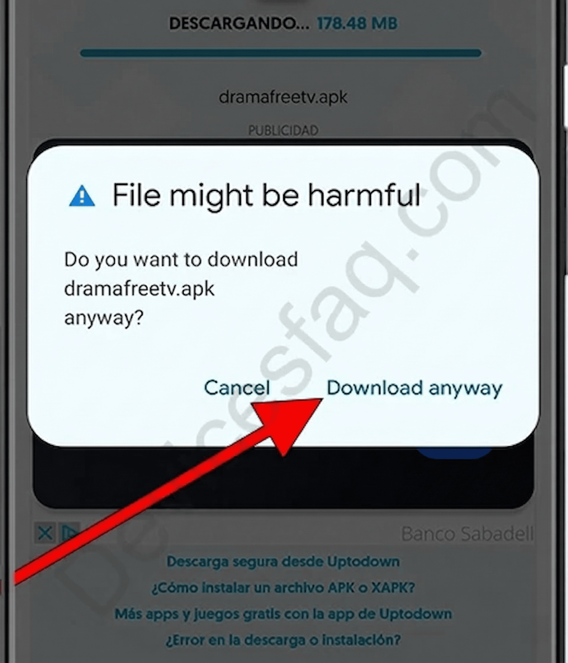 Confirmar descarga del APK