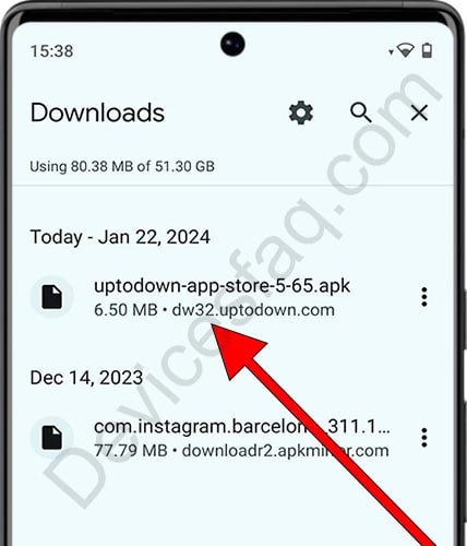 Tocar el APK descargado